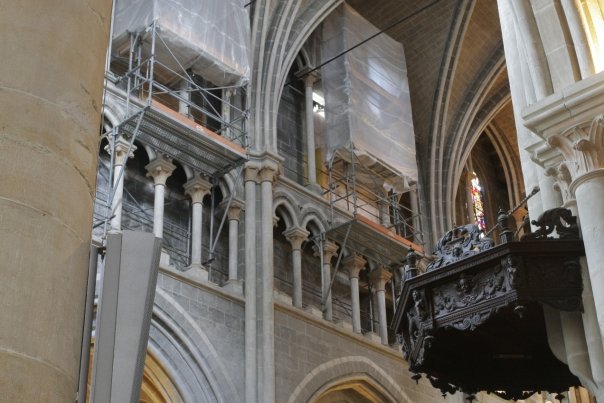 construction in a cathedral